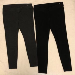 Old Navy - 2 Maternity Leggings Set - Under Belly - Grey/Black - Small